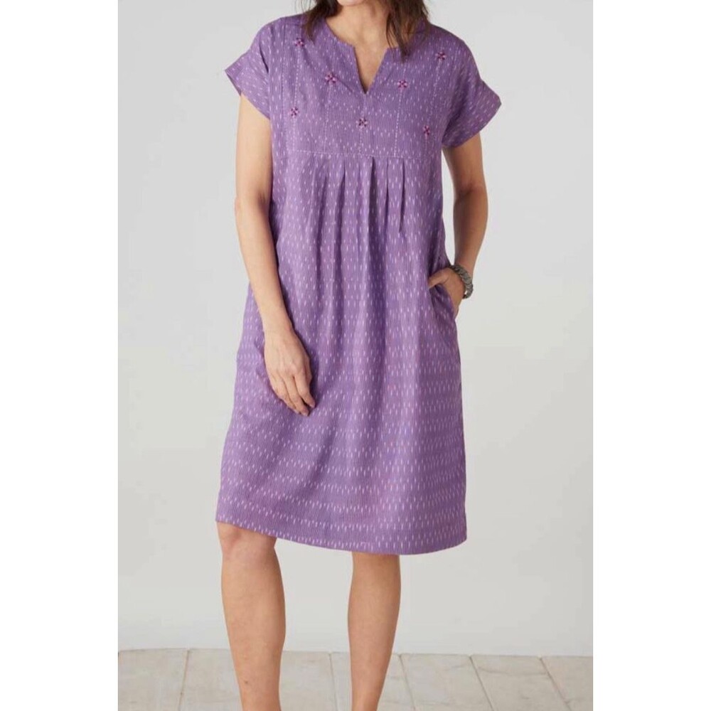 Marketplace Handwork of India Mahika Notch-Neck Knee-Length Dress Size 1X